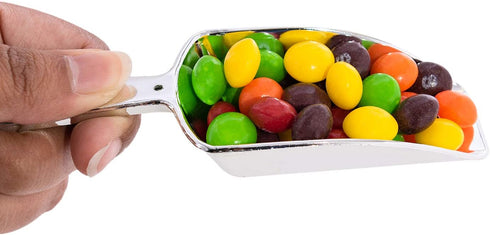 Super Z Outlet 5.5" Mini Acrylic Plastic Kitchen Scoops for Weddings, Candy Dessert Buffet, Ice Cream, Protein Powders, Coffee, Tea (Silver)...