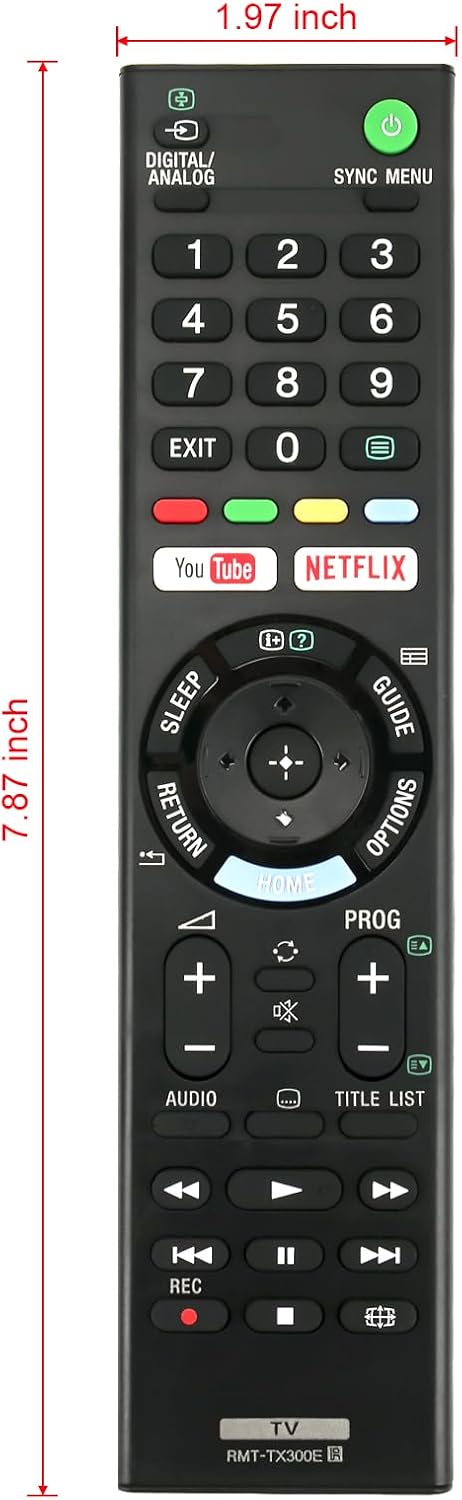 RMT-TX300E Replaced Remote fit for Sony TV KD-55X7000F KD-43X7000F KD-49X7000F KDL-43W660F KD-65X7000F KD-43X7000E KD-49X7000E KD-55X7000E KD-65X7...
