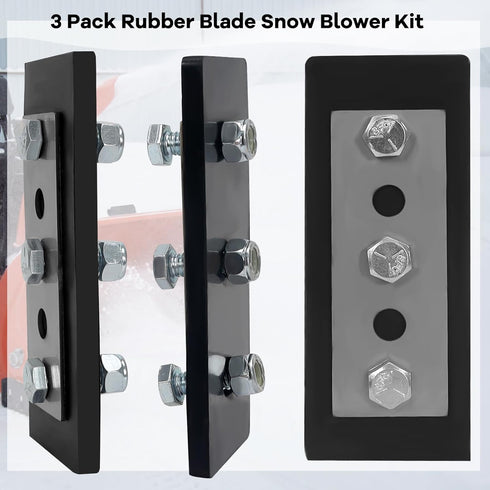 NNG 1/4” Snow Blower Impeller Modification Kit, 3 Pack Rubber Blade Snow Blower Universal for Modifies 2-Stage Machine...