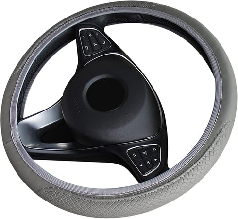 Steering Wheel Cover Leather 37-38cm /14.5-15inch Anti-Slip Universal Car Steering Wheel Cover Faux Leather for Car Accessories Auto Car Without I...