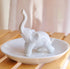 PUDDING CABIN White Elephant Ring Holder Dish Ring Tray for Jewelry | Elephant Gifts for Women Christmas, Birthday, Mother's Day...