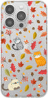 Compatible for iPhone 13 Pro Max Case (6.7 inch), Cute Cat Design with Autumn Leaves Pattern Fall Animal Style Transparent Soft TPU Protective Cle...