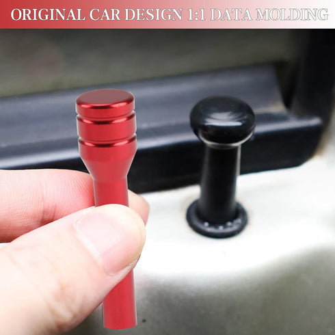 4Pcs Car Door Lock Knobs, Automotive Inner Door Pull Pins Decor, Aluminum Alloy Inner Door Lock Pull Pins, Suitable for Most Cars SUVs Accessory (...