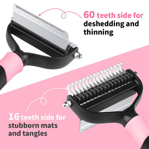 Dog Grooming Brush for shedding with 2 in 1 Professional Deshedding Tools and UNDERCOAT Rake for Long and Short Haired Dogs with Double Coat with ...