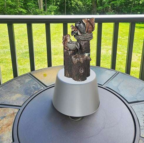 Rehomy Garden Solar Squirrel Statue Ornament Waterfall Squirrel Sculpture with Light Garden Landscaping Decoration...