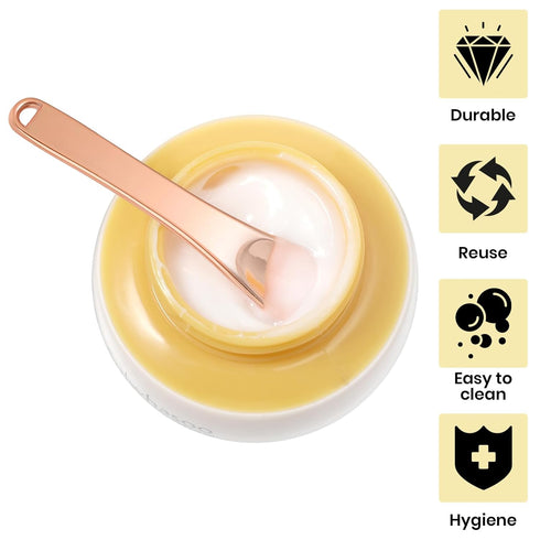 3 Pcs Metal Cosmetic Spoon, Mini Skincare Spatula Reusable Stick Applicator Beauty Scoop Facial Cream Mask Spoon for Cream Lotions Moisturizers Mi...