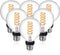 G25(G80) 6W LED Globe Light Bulbs, Warm White 2700K, 6W Equivalent to 60W, 600LM E26 Base Dimmable with 80+ CRI, Vintage Edison LED Filament Clear...