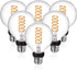 G25(G80) 6W LED Globe Light Bulbs, Warm White 2700K, 6W Equivalent to 60W, 600LM E26 Base Dimmable with 80+ CRI, Vintage Edison LED Filament Clear...