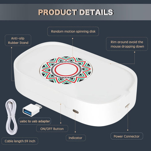 Mouse Jiggler, Undetectable Mouse Mover Shaker Simulator for Computer Laptop Awakening, Keeps PC Active, No Software, Driver-Free with USB C to US...