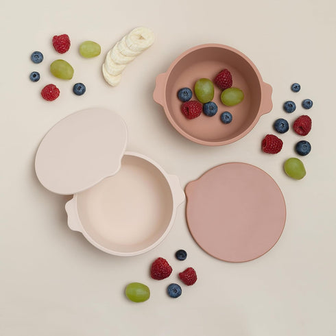 2 Pack Silicone Bowls with Lids, for Babies and Toddlers, BPA Free, Dishwasher, Microwave, and Freezer Safe...