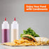 16oz Squeeze Bottles with Red Cap-Pack of 2 Wide Mouth, Leak Proof Refillable Condiment Container for Kitchen Use...