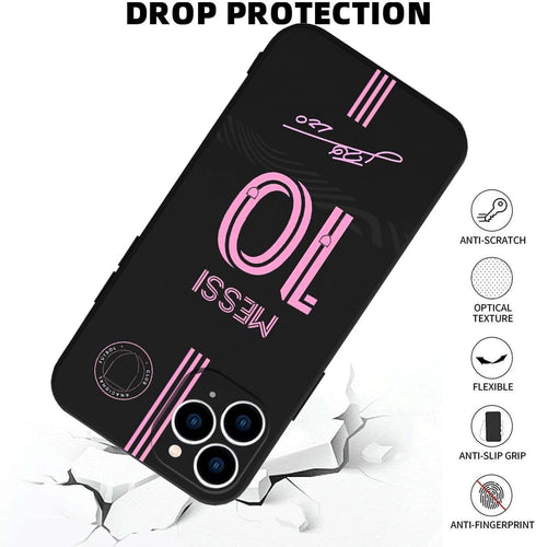 ZERMU for iPhone 14 Plus Case, Lione%l Mess%i Super Soccer Star Miam-i #10 Case Full Protection Soft Silicone TPU Shock Absorption Bumper Cover Ph...