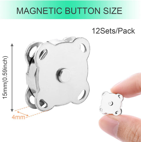 Magnetic Snaps Buttons Plum Magnetic Snap Closures for Purses Bags Clothes Handbags Scrapbooking,Magnetic Purse Closure Fasteners,Sewing on Magnet...
