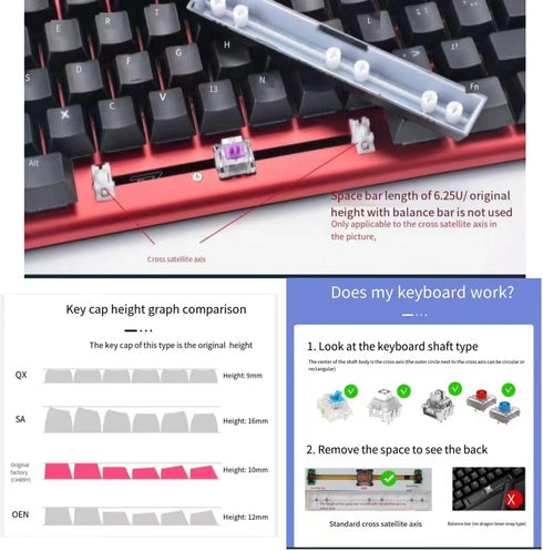 Computer keyborads PBT Dye Upgrade 12 Keycap Set OME Profile Keycaps Keyset with Puller for Cherry Mx Gateron Kailh Switch Mechanical Keyboard (Om...
