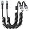 Coiled iPhone Charger Cord for Car Retractable Fast Charging Cable Compatible with iPhone 15/14/13/12/11 Pro Max/XS MAX/XR/XS/X/8/7/Plus/6S/Plus/i...