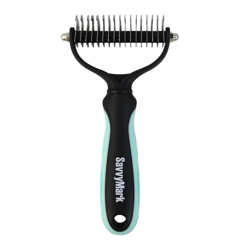 Dog Brush - Pet Dematting and Undercoat deshedding rake - Stainless Steel Grooming Comb For Dogs Cats furry pets large or medium remove knots tang...