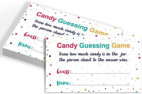 Candy Guessing Game Cards, Games Activities and Decorations, 50-Pack....