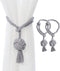 2 Pack Rustic Curtain Tiebacks - Outdoor Curtain Drapery Holdbacks Holders - Hand Knitting Cotton Rope Drape Tie Backs for Sheer and Blackout Curt...