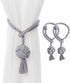 2 Pack Rustic Curtain Tiebacks - Outdoor Curtain Drapery Holdbacks Holders - Hand Knitting Cotton Rope Drape Tie Backs for Sheer and Blackout Curt...