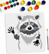 Raccoon Stencil 11.8×11.8inch Reusable Raccoon Animal Painting Stencils with Paint Brush for DIY Crafts Home Decor Wood Fabric Wall Glass Furnitur...