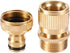 2Sets Garden Hose Quick Connector 3/4 inch GHT Brass Easy Connect Fitting - Quick Disconnect Hose Fittings Male and Female...
