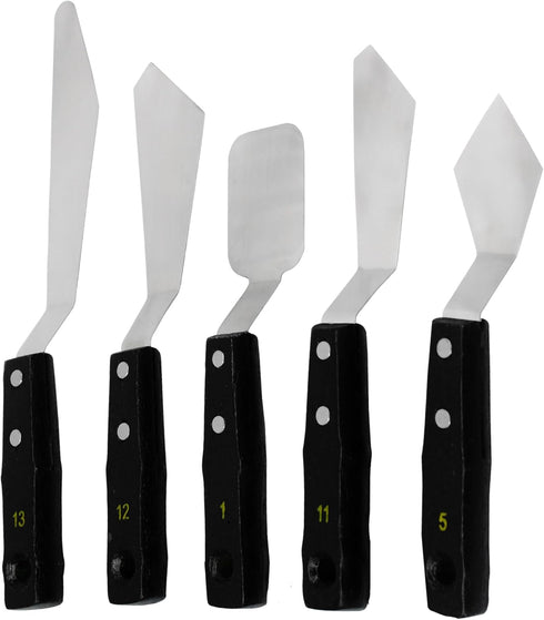 5PCS Paint Knife Large Palette Knives Set Stainless Steel Spatula Pallet Knife Color Mixing Art Supplies for Oil, Acrylic, Canvas, Watercolor Pain...