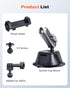 Suction Cup Mount for Gopro iPhone, Anti-Shake Metal Arm Car Camera Mount with 1/4 Thread & Phone Holder, Car Boat Windshield Window VLOG/Video Ho...
