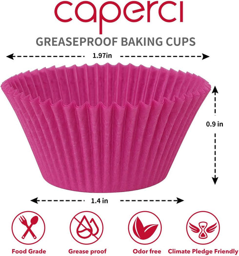 Caperci Rainbow Mini Cupcake Liners Colorful Muffin Baking Cups 350-Count, Odorless, Upgraded & Food Grade Grease-Proof Paper...