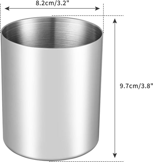 Silver Pencil Holder for Desk,304 Stainless Steel Desktop Pen Holder,Pencil Holder,Pencil Cup,Pencil Pot, Makeup Brush Holder,Stationery Organizer...