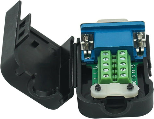 HDB15 3+6 HDMI Female to VGA Female D-SUB 15 Pin Terminal Connector DB15 Adapter 3Row 15Pin to Terminal Breakout Board Connectors with Case......