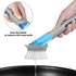 SUBEKYU Dish Brushes with Soap Dispenser, Kitchen Dish Scrubber Brushes with Handle, Dishwashing Cleaning Scrubbers for Dishes/Pans/Pots, Grey 2Pa...
