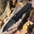 Pocket Folding Knife for Men: 3.93" Stainless Steel All Black Blade, Axis Lock, G10 Scales with Clip, EDC Knives Great for Outdoor, Camping, Hikin...