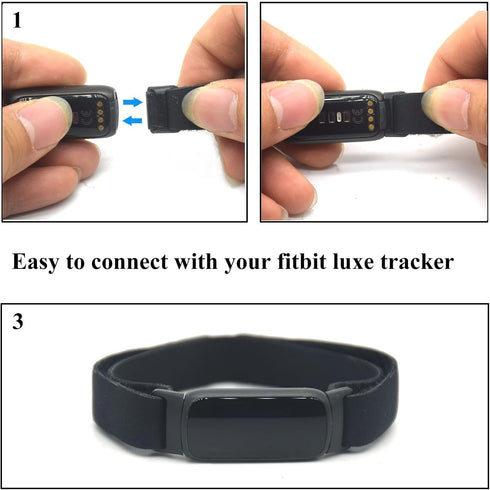 Hook and Loop Ankle Strap for Compatible with Fitbit Luxe Fitness Tracker, Sport Ankle Strap for Men and Women (Black)...
