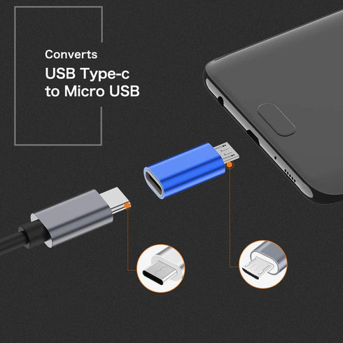 JXMOX USB C to Micro USB Adapter, (4-Pack) Type C Female to Micro USB Male Convert Connector Support Charge Data Sync Compatible with Samsung Gala...