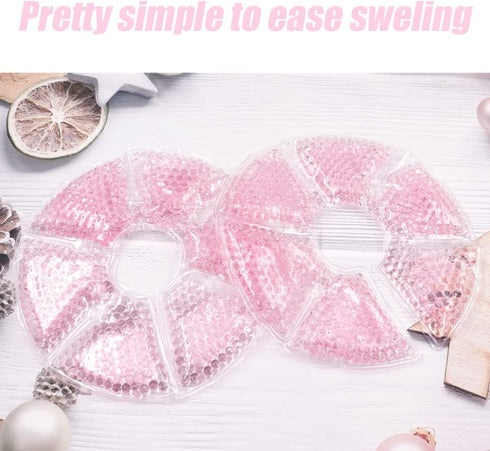 Breast Therapy Ice Packs, Hot and Cold Breast Pads, Breastfeeding Essentials Large Gel Bead Packs for Moms...