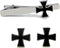 Knights Templar Black Cross Pair of Cufflinks & Tie Bar Clip...