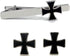 Knights Templar Black Cross Pair of Cufflinks & Tie Bar Clip...