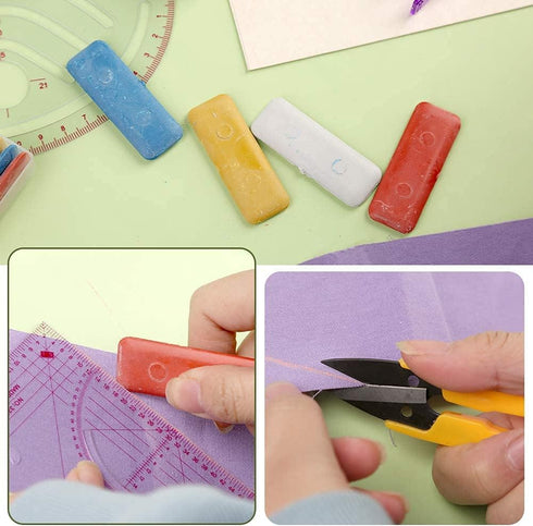 Sewing Ruler 4 Styles Clothing Patterning Ruler Sewing French Curve Ruler Metric Shaped Plastic Sewing Tools Include Fabric Chalk Sewing Clips Per...