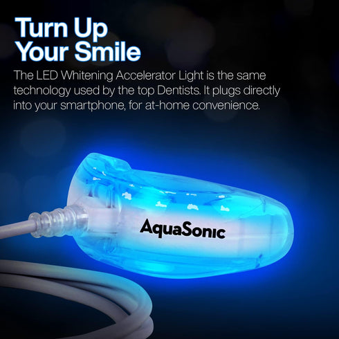 AquaSonic Power Bright Teeth Whitening 3-in-1 Kit | 2 Whitening Gel Syringes | 1 Blue LED Light Mouthpiece | 1 Whitening Pen | Easy Safe Fast Resu...