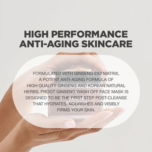 PROOT Ginseng Face Mask | 52.9% Korean Red Ginseng Extract | Skin Rejuvenating Formula for Wrinkles, Fine-Lines, Firmness and Elasticity | Korean ...