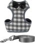 Dog Harness and Leash Set, Soft Mesh No Pull Dog Cat Harness Vest with Bowtie Bell for Small Dogs Puppy and Cats Outdoor Training and Running Clas...