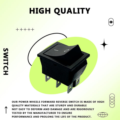 00801-1775 Shifter Rocker Switch Replacement for Power Wheels Shifters DPDT 6 Pin?for Fisher-Price (Mattel) Power Wheels Kids Ride on Cars, Trucks...