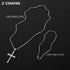 Cross Pendant for Car Rear View Mirror Decor Prayer Hanging Ornament Stainless Steel Rope Winding Cross Necklace Men Boys Christian Gift (Silver)...