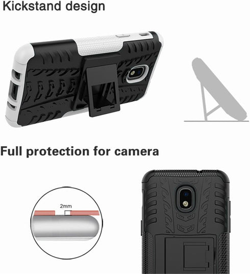 Yiakeng Galaxy J7 Refine Case - Shockproof Protective with Kickstand for Samsung J737V, J737T (Black)...