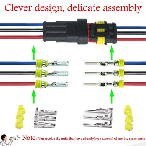 Way Car Waterproof Electrical Connector,16 AWG 3 pin Plug Auto Electrical Wire Connectors Marine for Car, Truck, Boat, and Other Wire Connections....