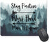 Misty Forest Mouse Pad, Stay Positive Work Hard and Make It Happen Motivational Pad, Square Waterproof Non-Slip Rubber Base MousePads Office Lapto...