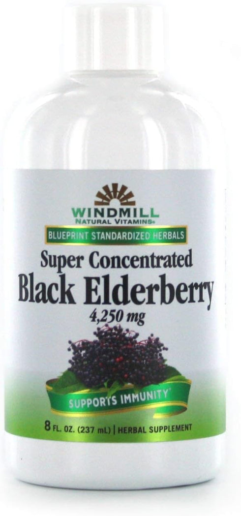 Windmill Natural Vitamins Super Concentrated Black Elderberry, Supports Immune System, Rich in Antioxidants, 8 Fl Oz...