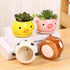 Cute Animal Shaped Ceramic Succulent Cactus Flower Pots with Tray (Plant Not Included) (Small, Duck)...