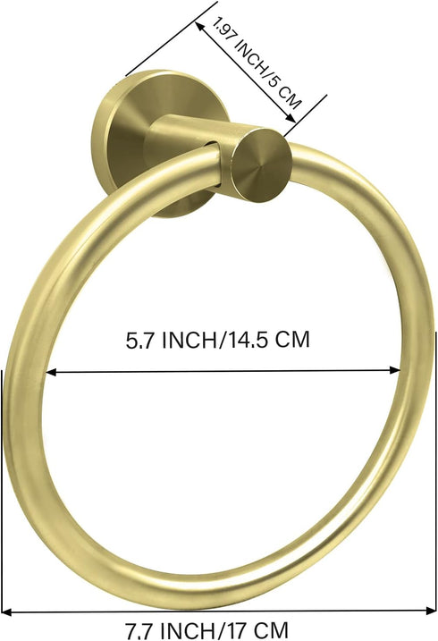 Gold Towel Ring?Hand Towel Holder for Bathroom Wall Mounted?Bathroom Towel Holder,Bathroom Towel-Racks,Bathroom Hardware Simple Round Towel Hanger...