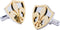 3D Cut Fleur-de-Lis Cufflinks, Stainless Steel with Gold Accents (Cufflinks Box Included)...